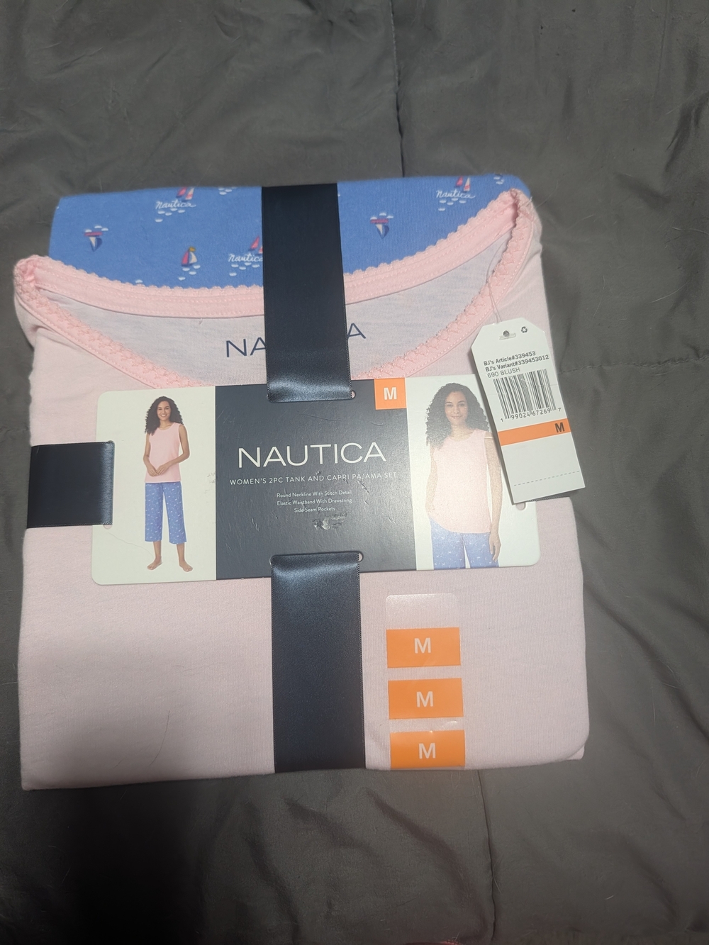 Nautica Women’s Pink 2-Piece Tank & Capri Pajama Set - M